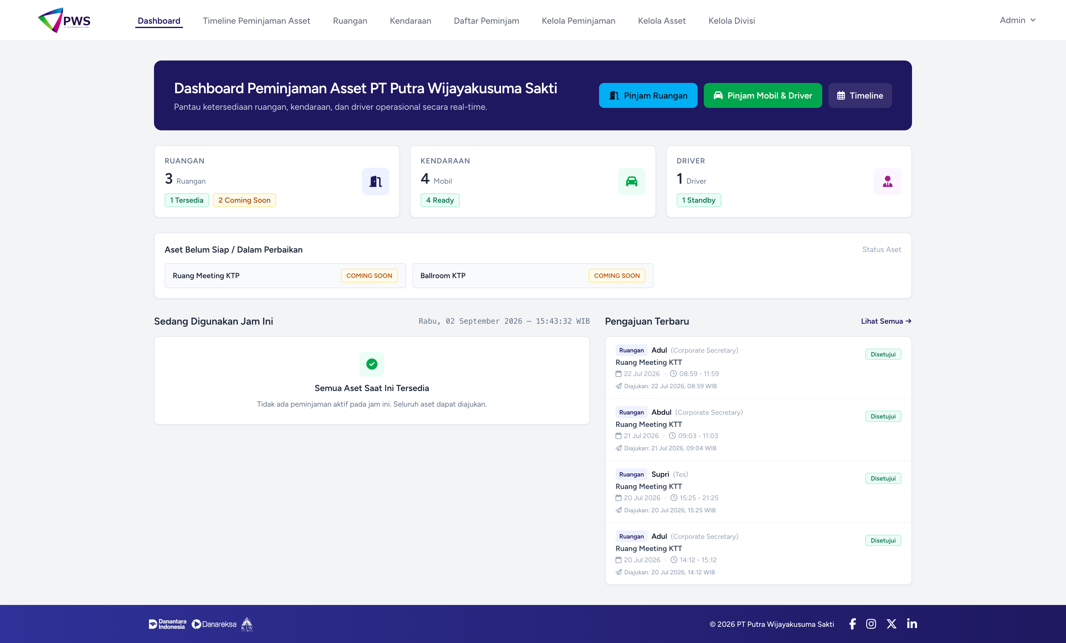 PT PWS Internal Rental: Enterprise Asset Platform.