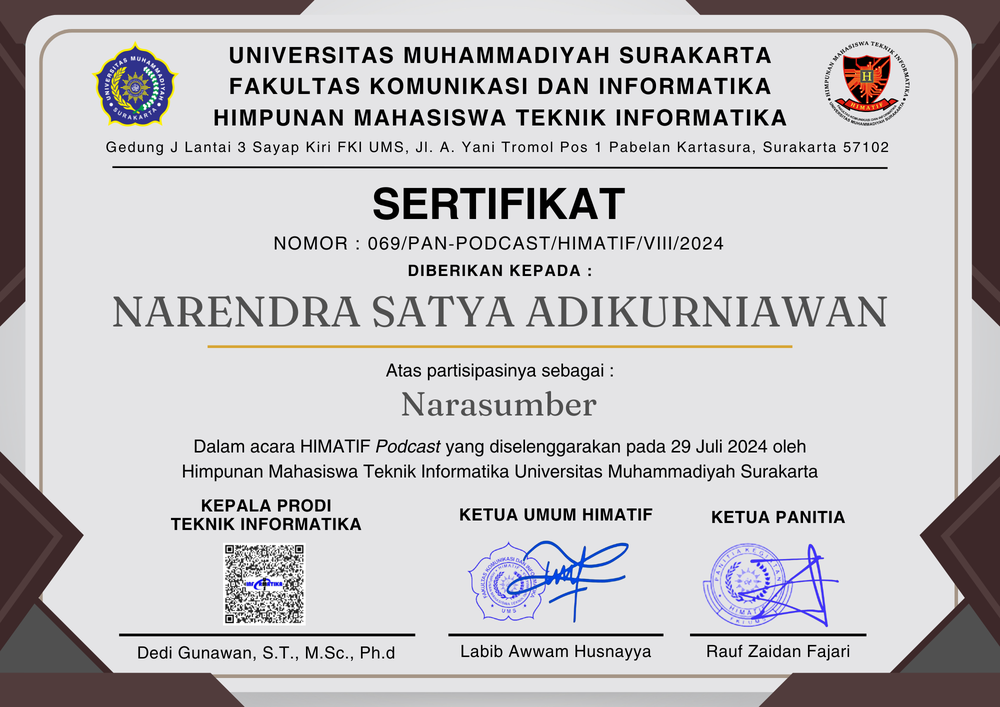 Guest Speaker / Narasumber - HIMATIF Podcast 2024